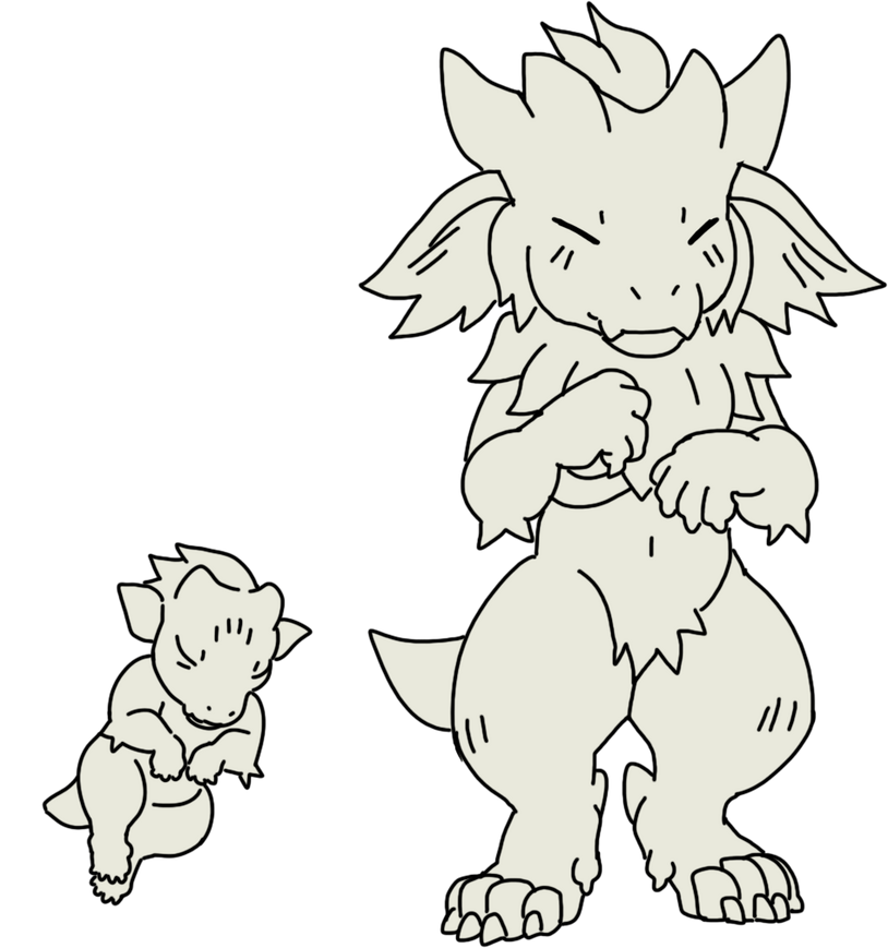 Newborn (left) - Young 2-3 yo Crokit (right)
