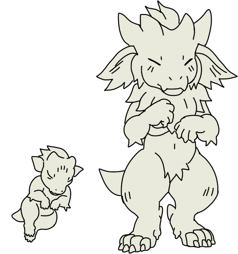 Newborn (left) - Young 2-3 yo Crokit (right)